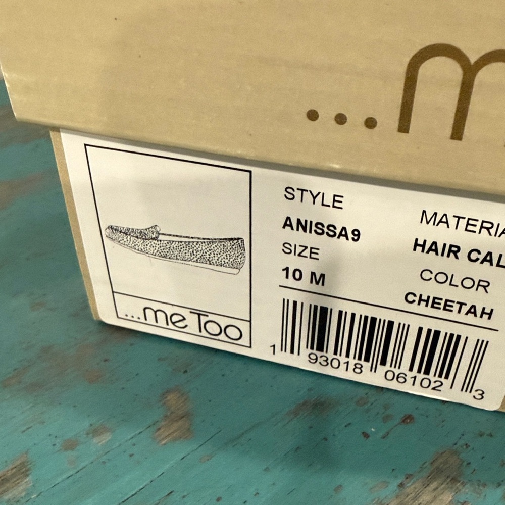 NEW IN BOX me too Leopard-Print Slip-On Calf Hair Flats in Tan and Black-10 - Picture 11 of 11